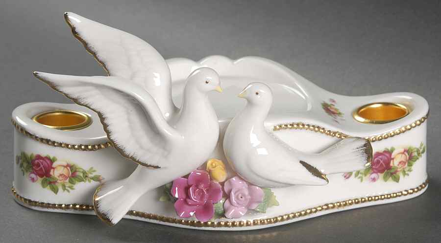 Old Country Roses Unity Candleholder (Holds 2) by Royal Albert-1