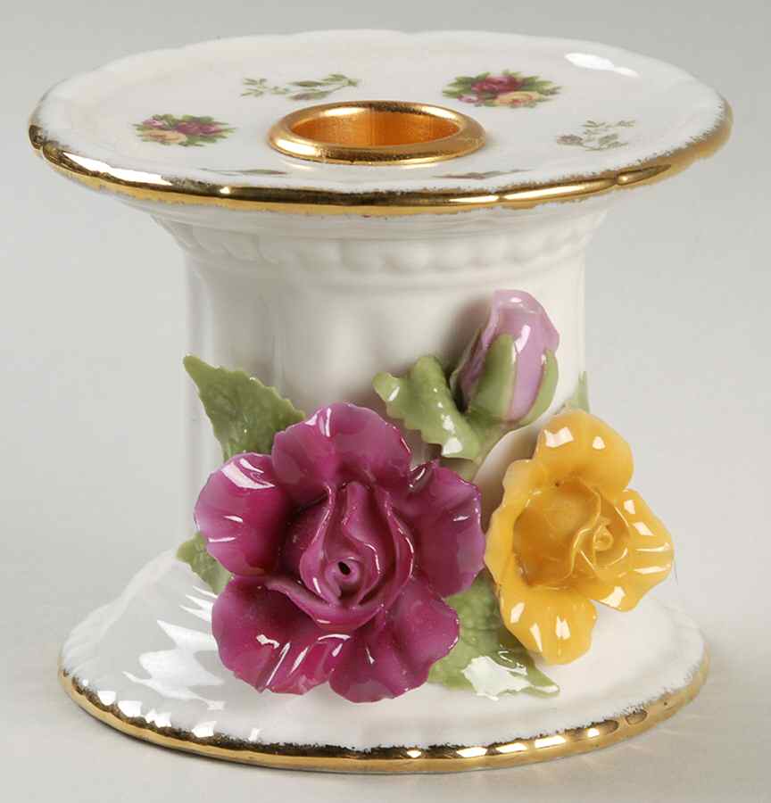 Old Country Roses 3" Pillar Candleholder by Royal Albert-1