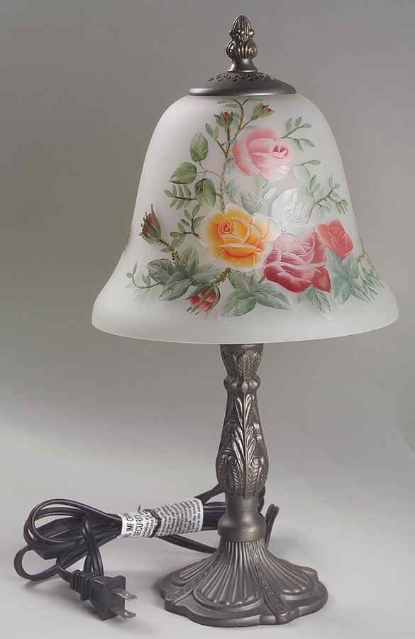 Old Country Roses Victorian Lamp & Frosted Shade by Royal Albert-1