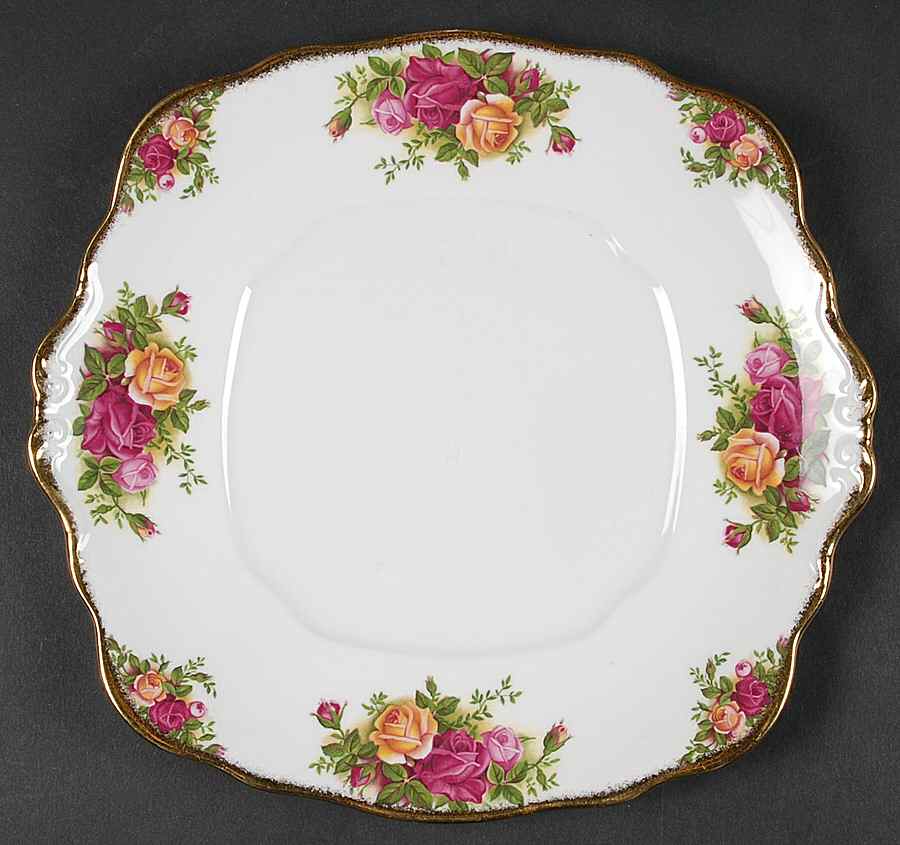 Old Country Roses Square Handled Cake Plate by Royal Albert-1