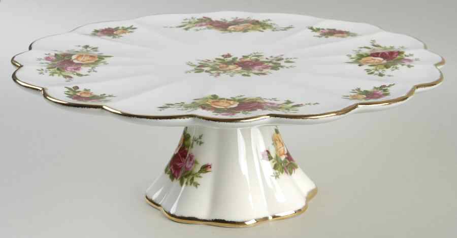 Old Country Roses 12" Diameter Pedestal Cake Stand by Royal Albert-1