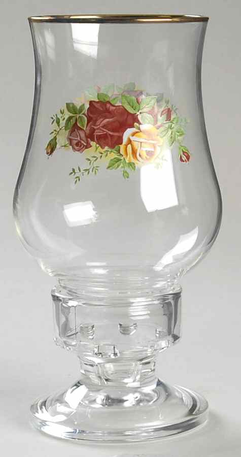 Old Country Roses Glassware Hurricane by Royal Albert-1