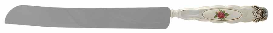 Old Country Roses Cake Knife with Silverplate Handle by Royal Albert-1
