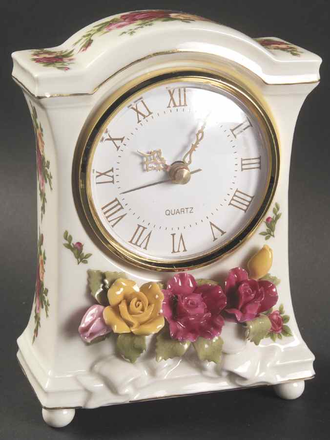 Old Country Roses Mantel Clock by Royal Albert-1