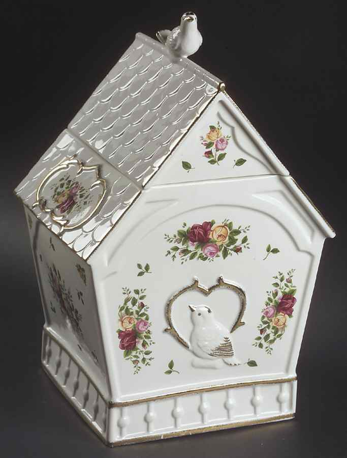 Old Country Roses Figural Cookie Jar & Lid by Royal Albert-1