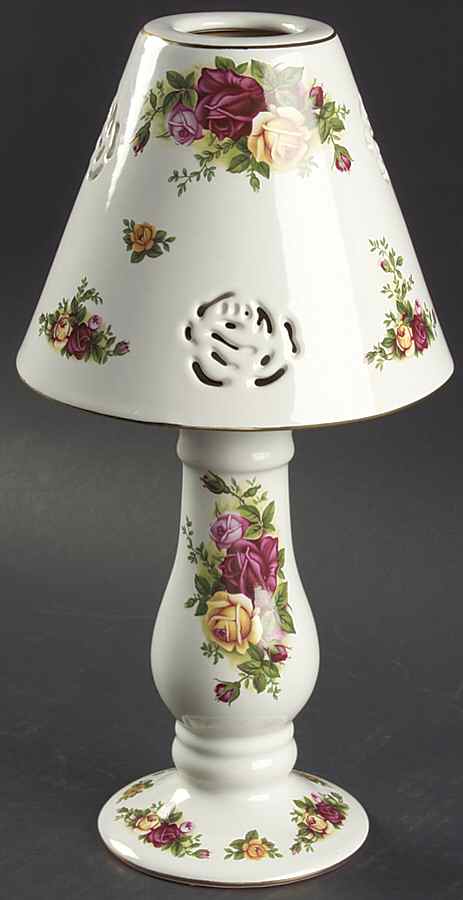 Old Country Roses Candle Lamp & Shade by Royal Albert-1
