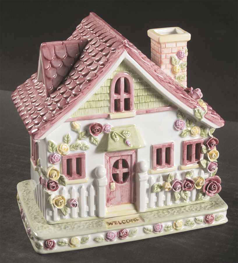 Old Country Roses 2 Piece Figural Cottage Candle House by Royal Albert-1