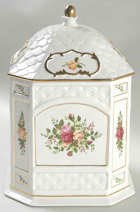 Old Country Roses Figural Cookie Jar & Lid by Royal Albert-1