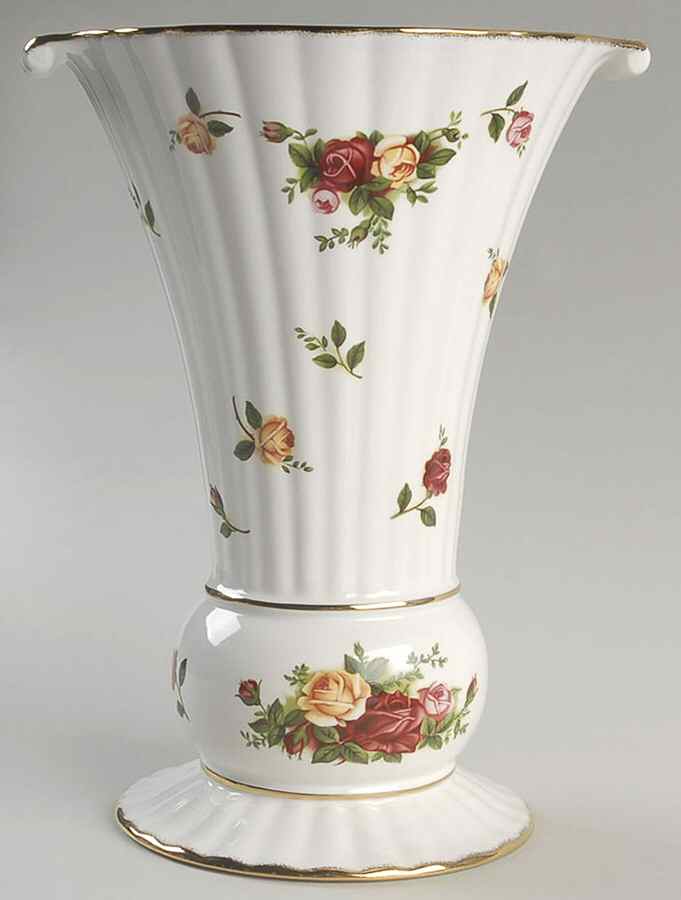 Old Country Roses 10" Fluted Vase by Royal Albert-1