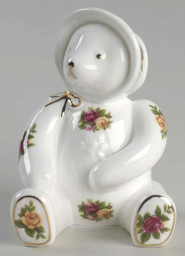 Old Country Roses Girl Teddy Paperweight by Royal Albert-1