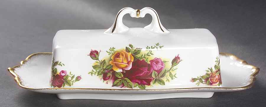 Old Country Roses Rectangular Covered Butter by Royal Albert-1