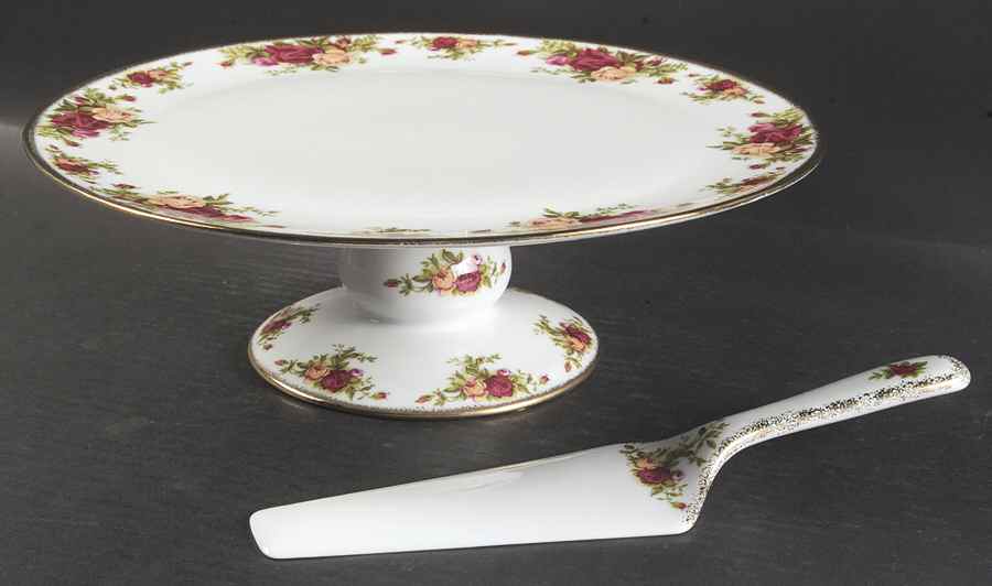 Old Country Roses Footed Cake Plate & Server (Boxed) by Royal Albert-1