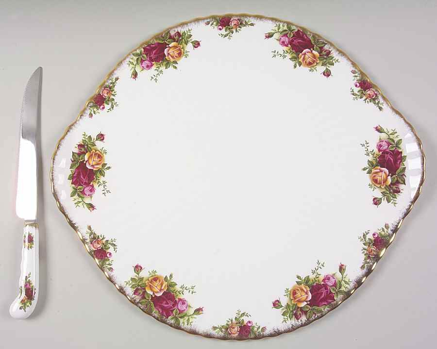 Old Country Roses Handled Cake Plate & Cake Knife (Boxed) by Royal Albert-1