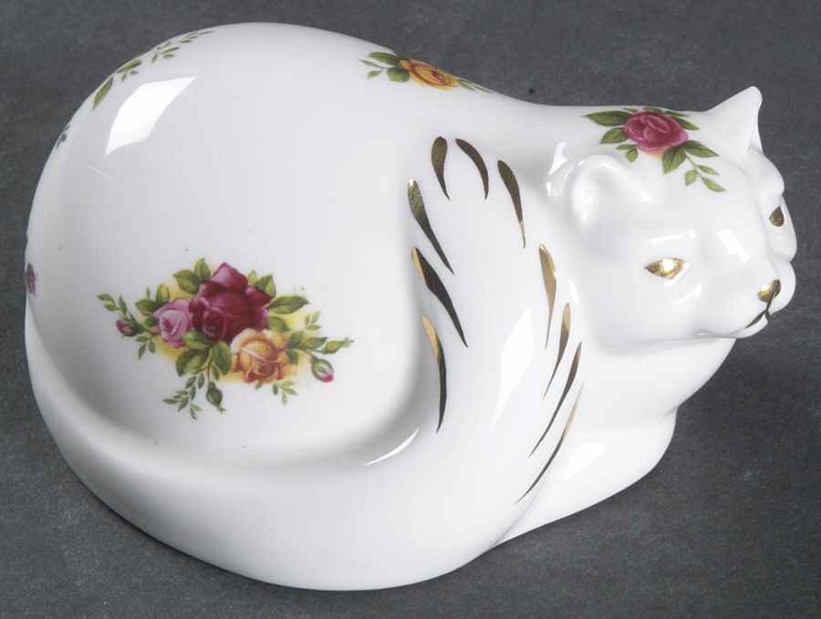 Old Country Roses Cat Figurine by Royal Albert-1