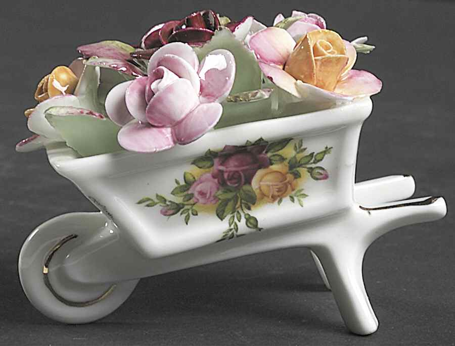 Old Country Roses Floral Wheelbarrow by Royal Albert-1