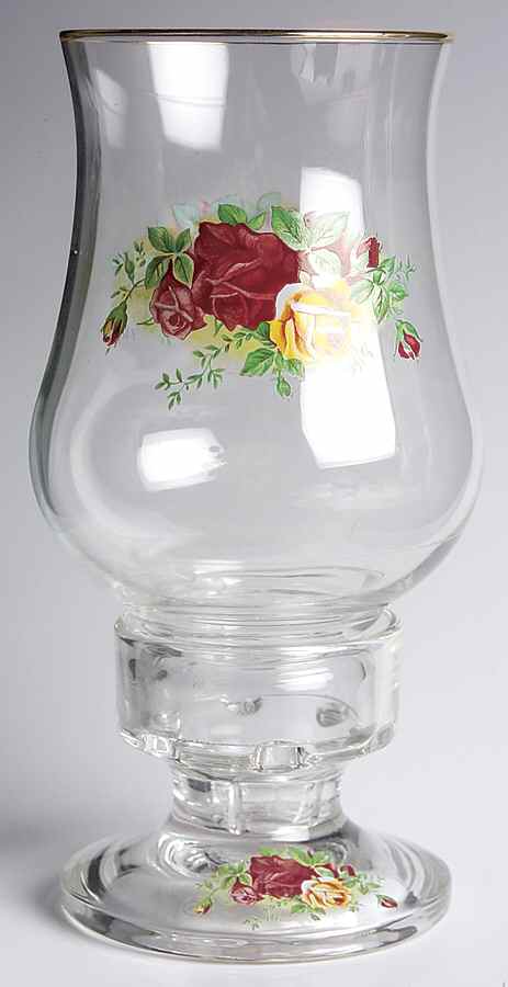 Old Country Roses (2 Piece) Glassware Hurricane Lamp by Royal Albert-1