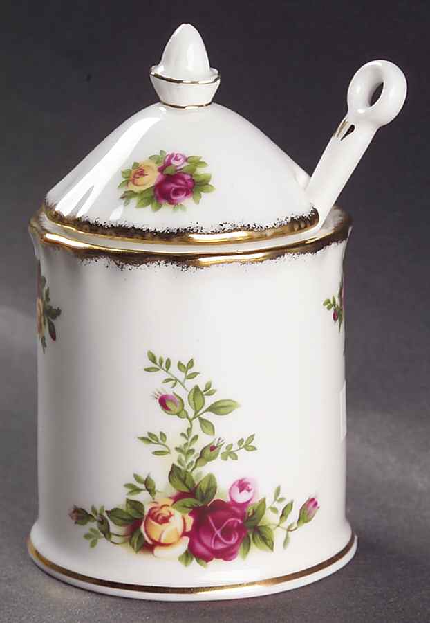Old Country Roses Jam/Jelly & Lid W/Spoon by Royal Albert-1