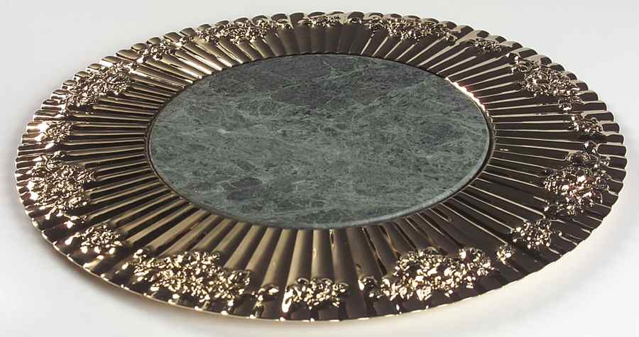 Old Country Roses 2 Pc Marble Cheese Set (Metal Plate & Insert) by Royal Albert-1