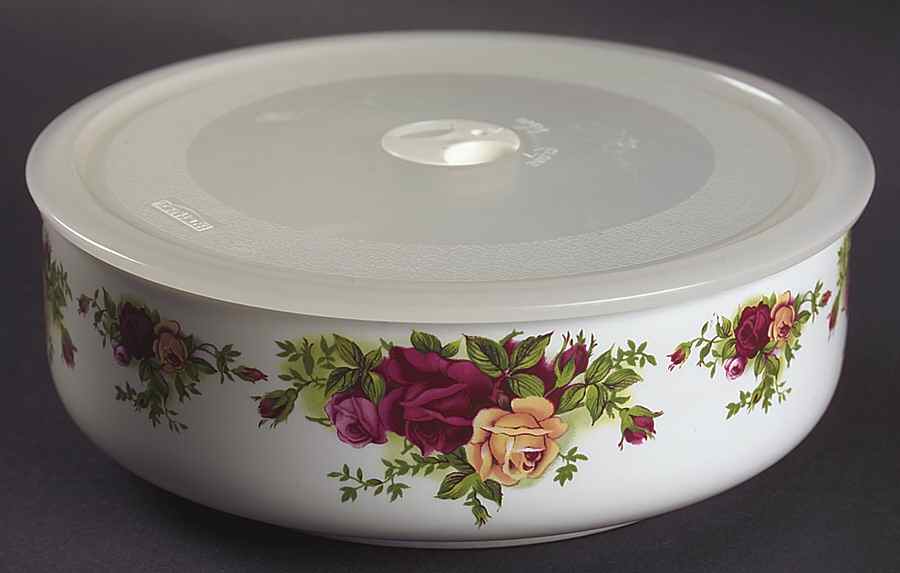 Old Country Roses 7" Storage Bowl Ceramic with Plastic Lid by Royal Albert-1