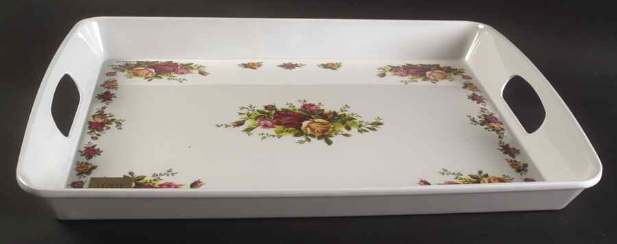 Old Country Roses Handled Melamine Tray by Royal Albert-1