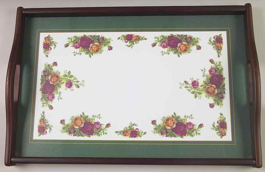 Old Country Roses Rectangular Wood Tray by Royal Albert-1