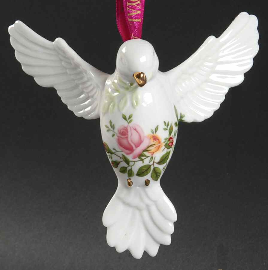 Old Country Roses Dove of Peace Ornament by Royal Albert-1