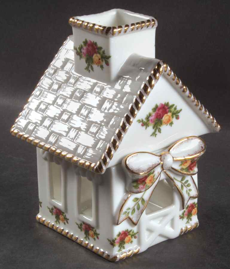 Old Country Roses 2 Piece Figural Cottage Candle House by Royal Albert-1
