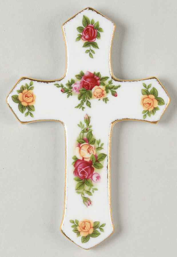 Old Country Roses 5" Ceramic Cross by Royal Albert-1