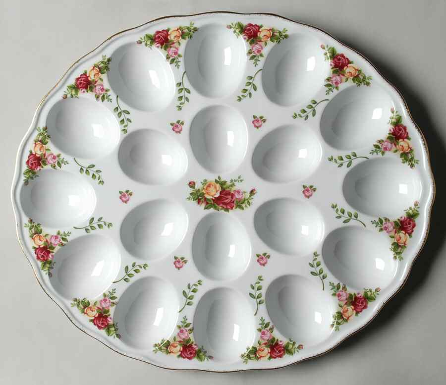 Old Country Roses Deviled Egg Plate by Royal Albert-1