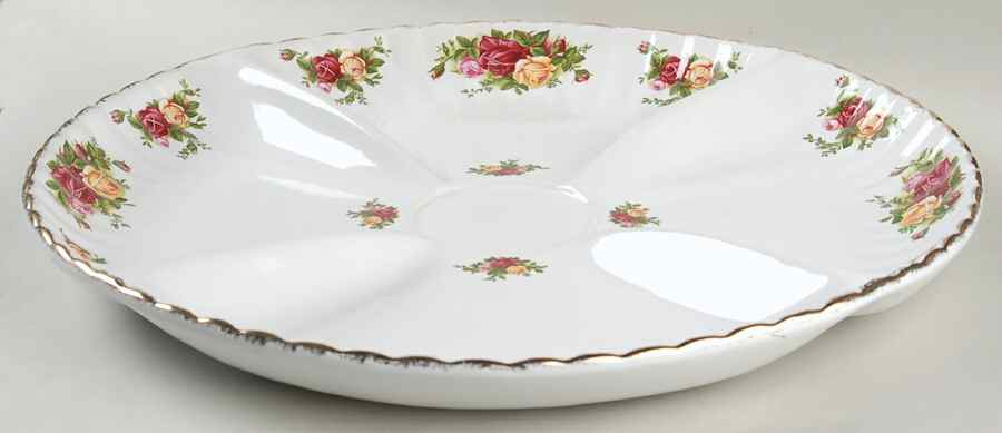 Old Country Roses Chip Bowl/Plate for Chip & Dip Set by Royal Albert-1