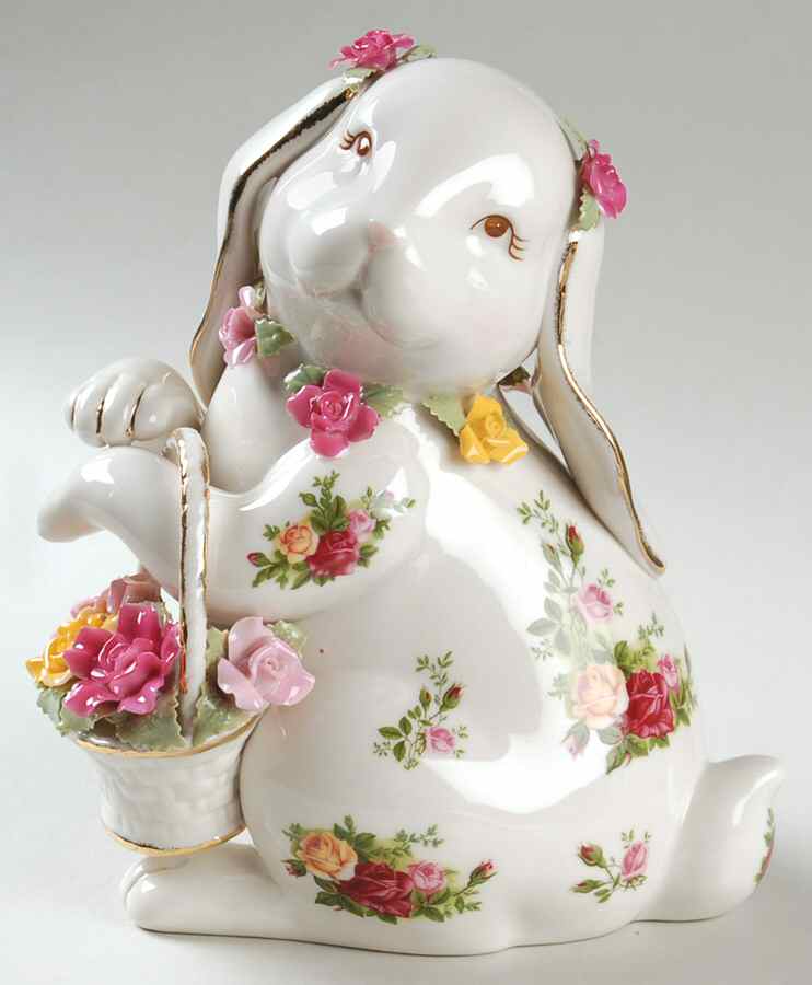 Old Country Roses Medium Rabbit Figurine by Royal Albert-1