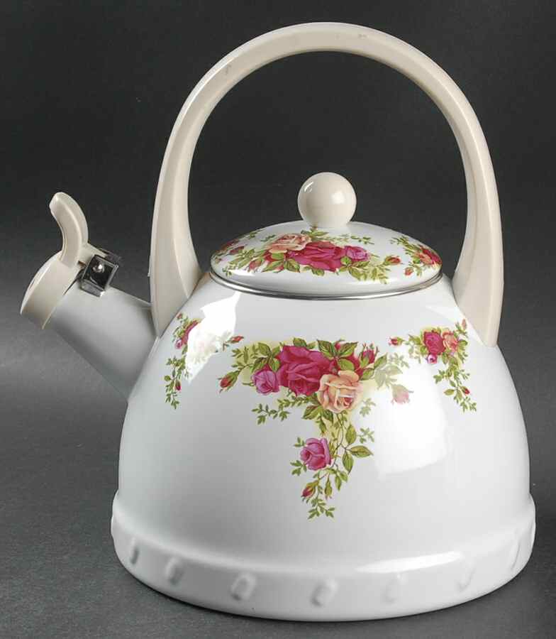 Old Country Roses Metal Whistler Kettle & Lid by Royal Albert-1