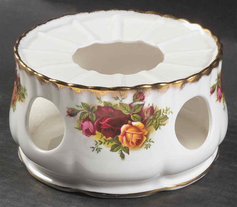Old Country Roses China Warmer Stand by Royal Albert-1
