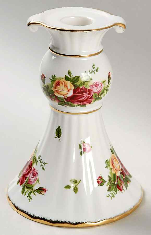 Old Country Roses Fluted Single Light Candlestick by Royal Albert-1