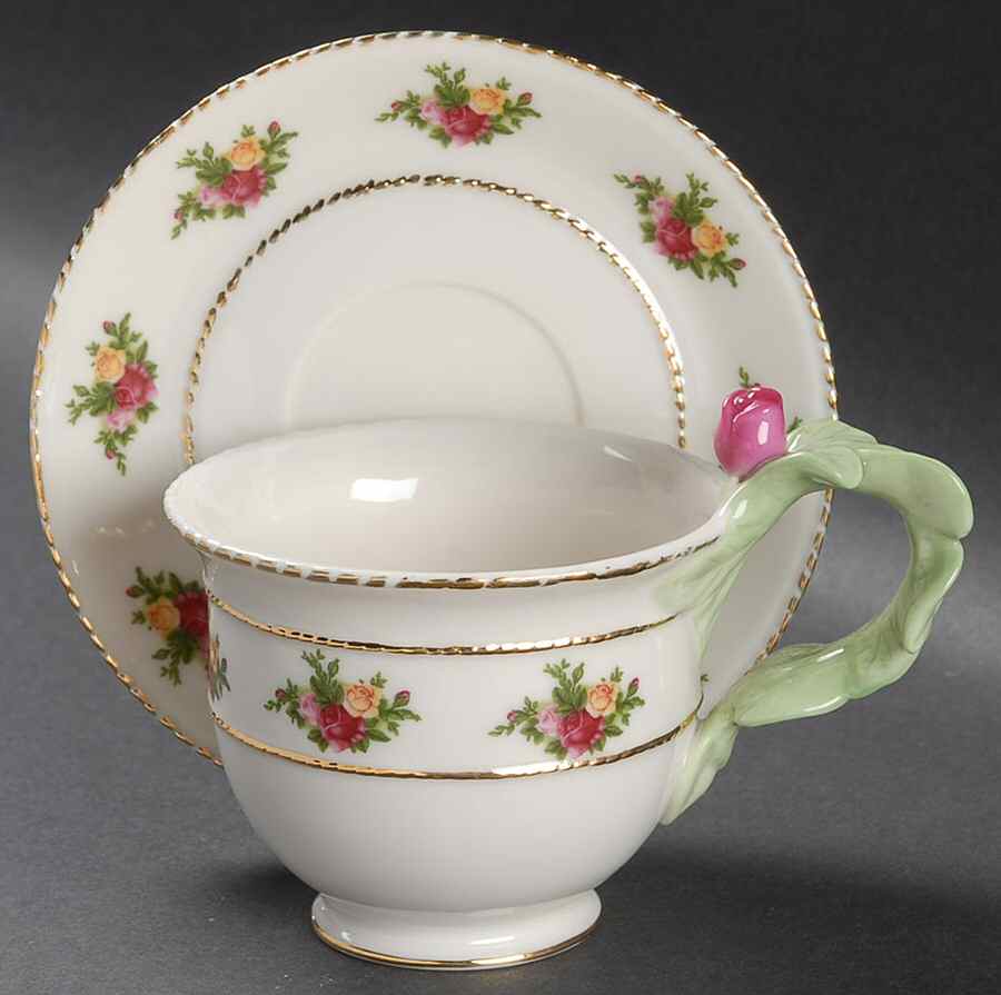 Old Country Roses Floral Footed Cup & Saucer Set by Royal Albert-1