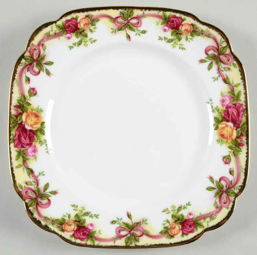 Old Country Roses Square Salad Plate by Royal Albert-1