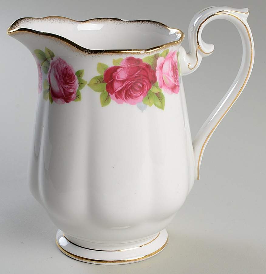 Old English Rose (Brushed Gold Trim) 32 Oz Pitcher by Royal Albert-1