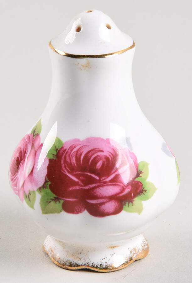 Old English Rose (Brushed Gold Trim) Salt Shaker by Royal Albert-1