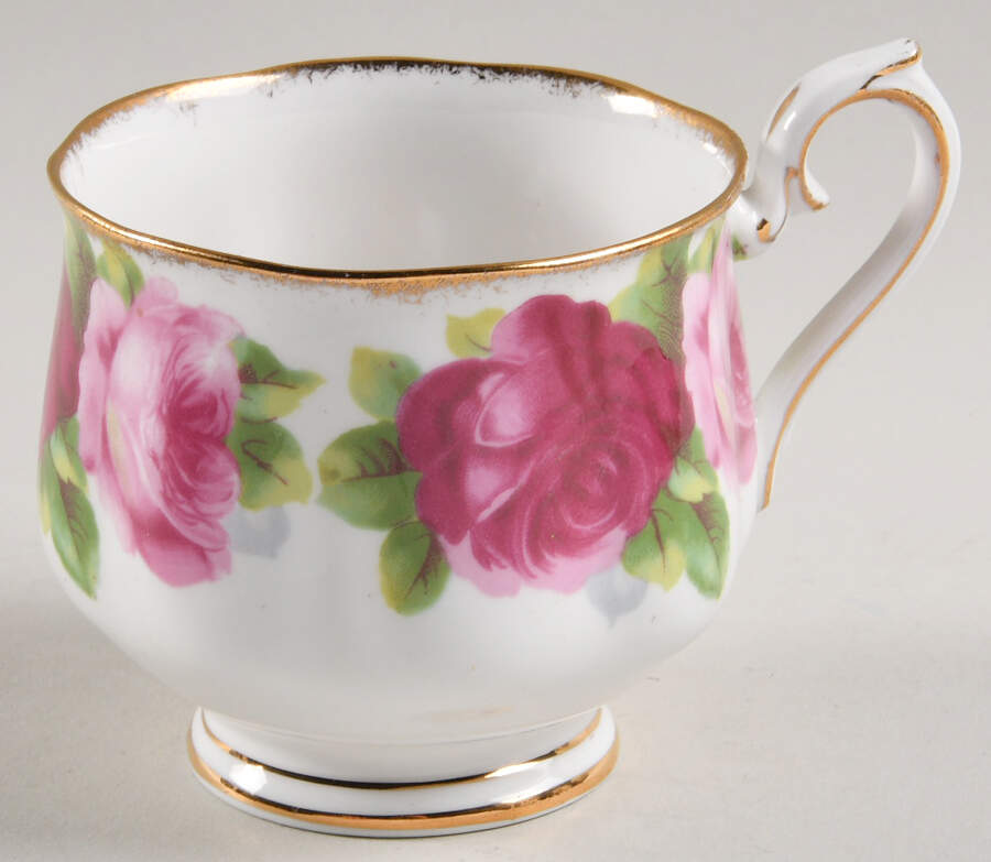 Old English Rose (Brushed Gold Trim) Footed Cup by Royal Albert-1