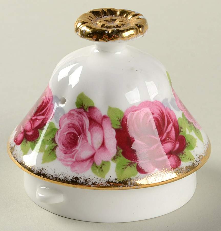 Old English Rose (Brushed Gold Trim) Lid for Teapot by Royal Albert-1