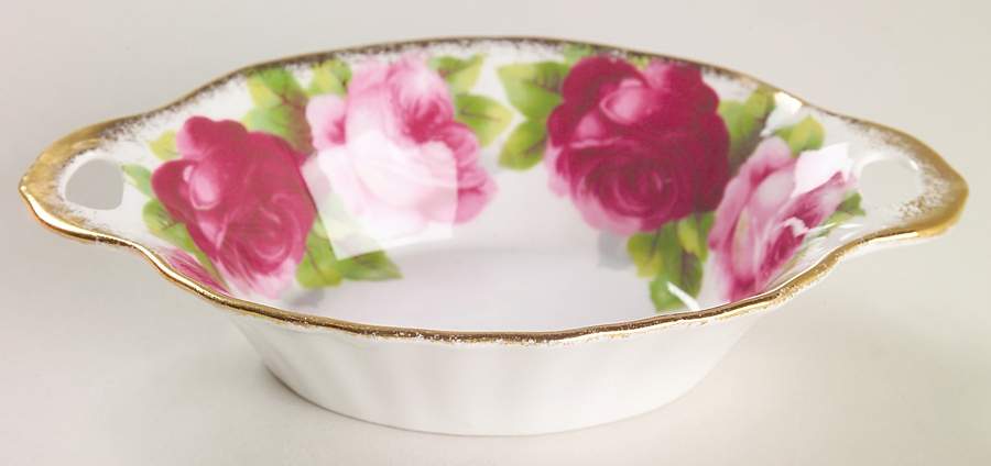 Old English Rose (Brushed Gold Trim) Oval Sweet Meat Dish by Royal Albert-1
