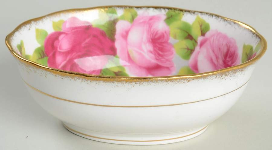 Old English Rose (Brushed Gold Trim) Mini Open Sugar Bowl by Royal Albert-1