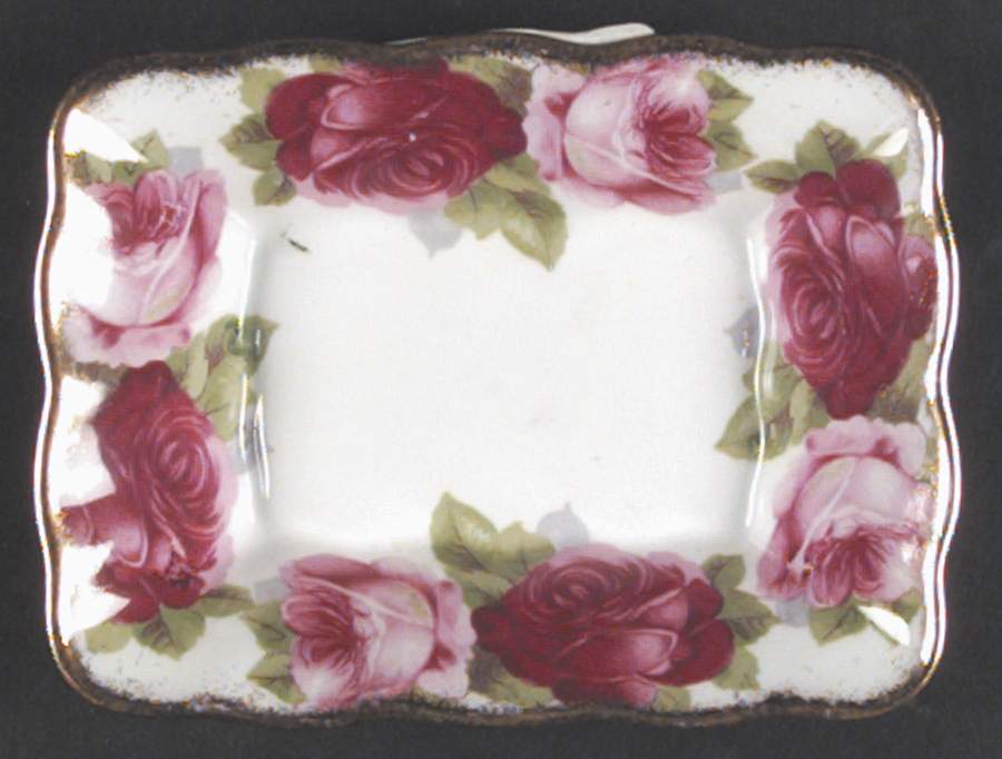Old English Rose (Brushed Gold Trim) 5" Rectangular Sweet Meat by Royal Albert-1