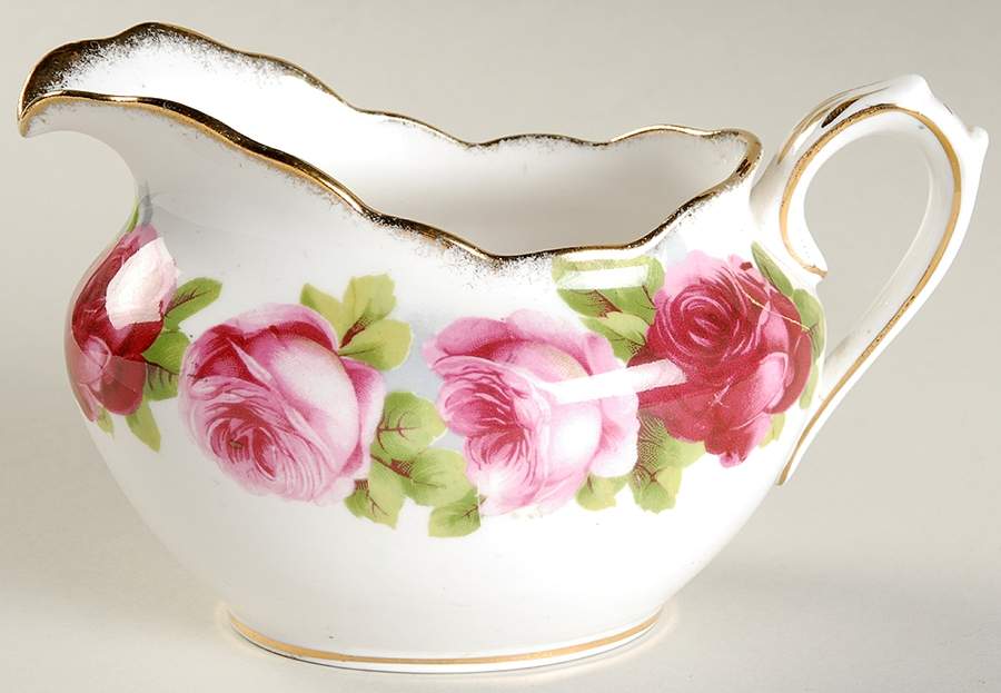 Old English Rose (Brushed Gold Trim) Creamer by Royal Albert-1