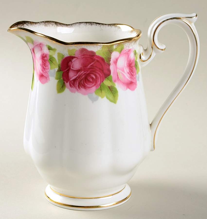Old English Rose (Brushed Gold Trim) 16 Oz Pitcher by Royal Albert-1