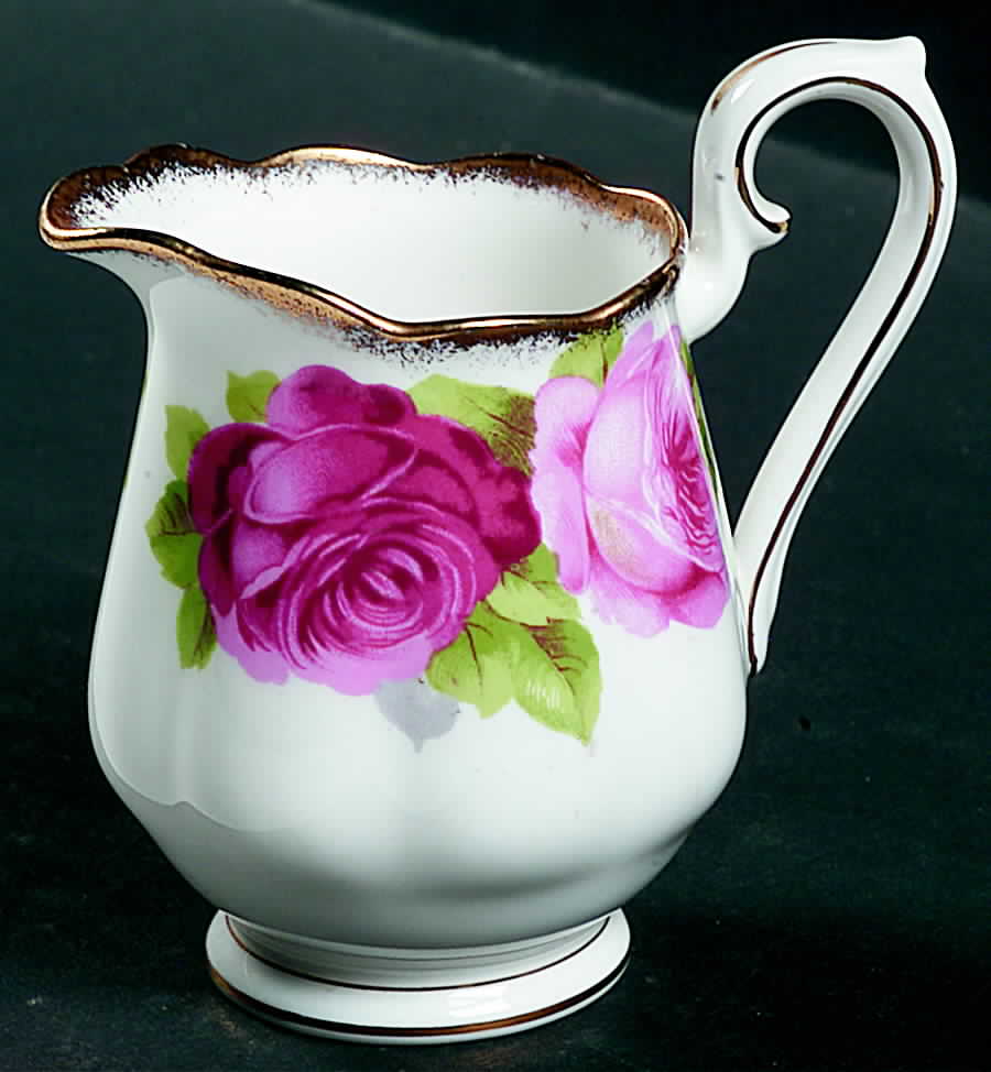 Old English Rose (Brushed Gold Trim) Mini Creamer by Royal Albert-1