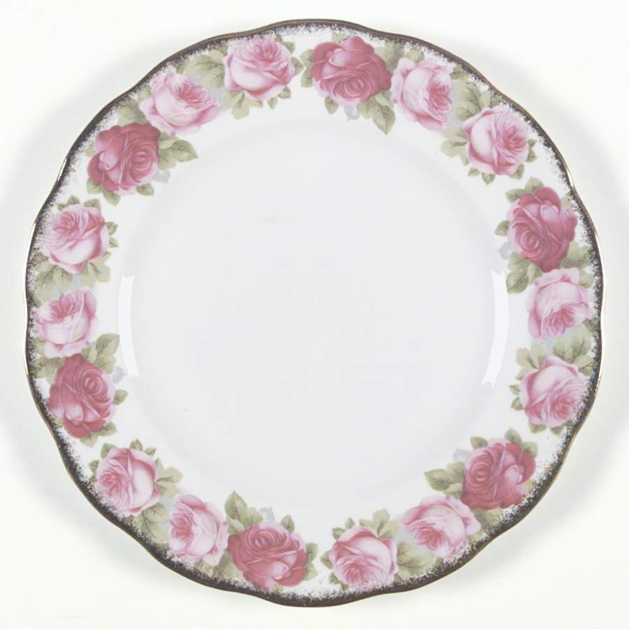 Old English Rose (Brushed Gold Trim) Dinner Plate by Royal Albert-1