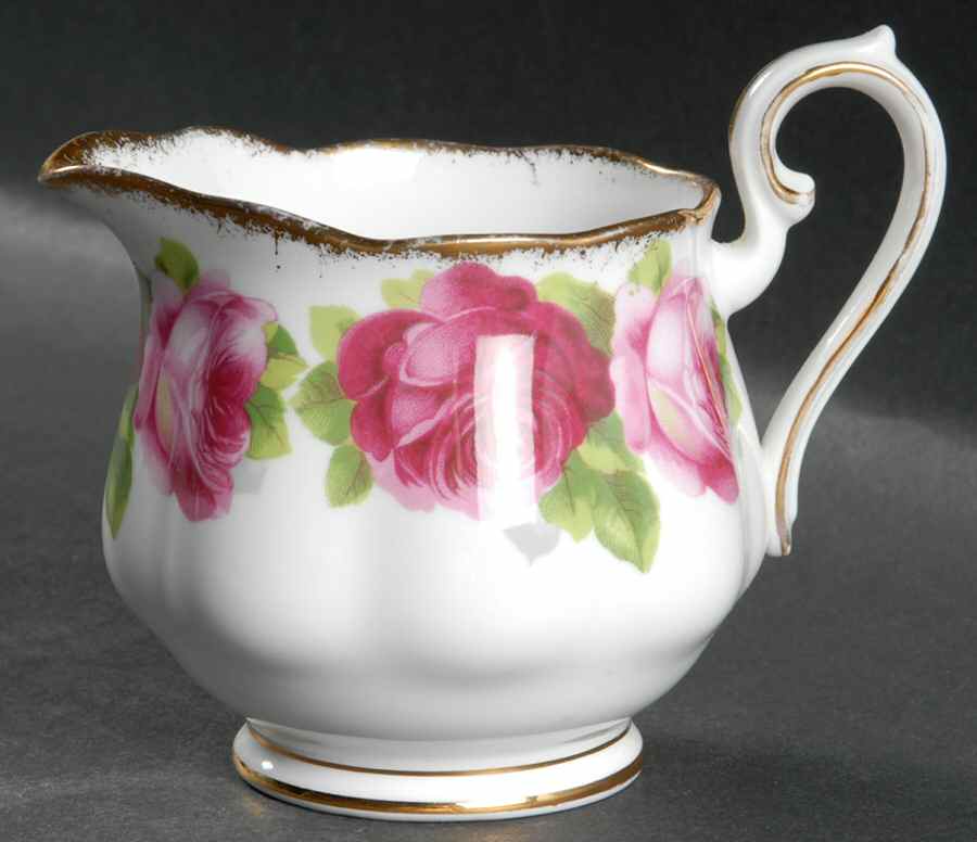 Old English Rose (Brushed Gold Trim) Creamer by Royal Albert-1