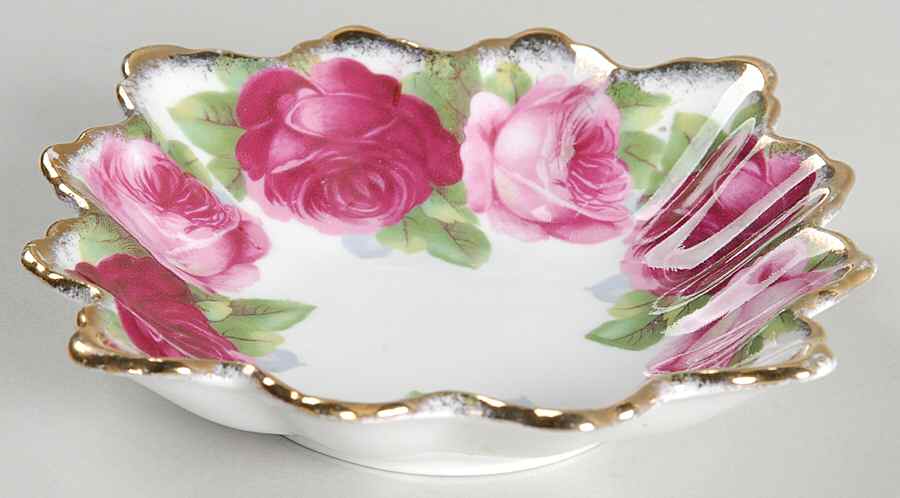 Old English Rose (Brushed Gold Trim) Nut Dish by Royal Albert-1