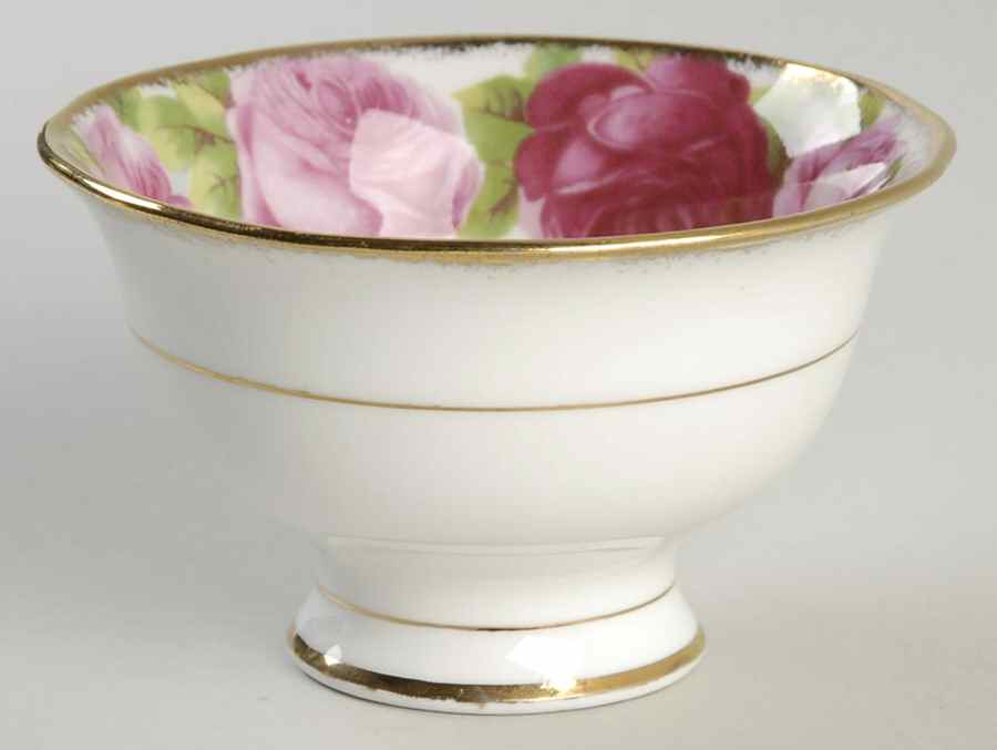 Old English Rose (Brushed Gold Trim) Mini Open Sugar Bowl by Royal Albert-1
